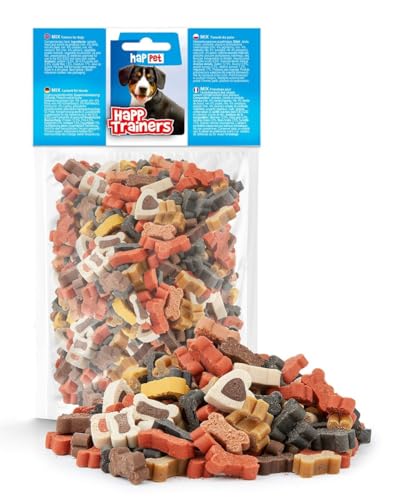 HAPPET® TRAINERS Mix - Hundetrainer 200g, Getreide- und Fleischköstlichkeiten in verschiedenen Geschmacksrichtungen und Formen, ideal zum Trainieren, leicht verdauliche Leckereien für Erwachsene und von Happet