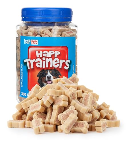 HAPPET® TRAINERS Würfel 300g - Hundespaßstücke mit Lachs und Reis, leicht verdauliche Würfelkekse, ideal für Belohnung, Training und Spaziergänge von Happet