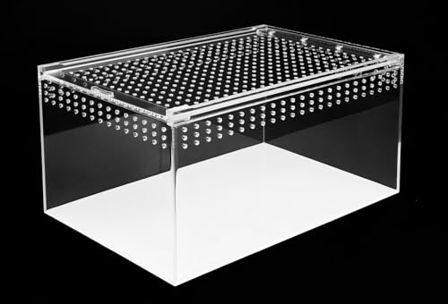 HAPPET Acryl Terrarium - 360° Durchsichtig, Optimale Belüftung, Magnetverschluss - Ideal für Spinnen, Schnecken, Eidechsen, Kleine Reptile und Insekten (30x20x15cm) von Happet