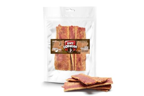 HAPPET HUNDE Kollagen Chips - 5 leichte, knusprige Köstlichkeiten - Hypoallergen und leicht verdaulich - Kollagenreich für Gelenke und Fell - Natürlicher Hundesnack - 100g von Happet