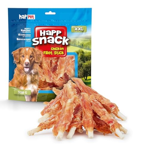 HAPPET HUNDELEUTE - Hähnchenfilet auf Rinderleder Stäbchen 16 cm, 500 g - natürliche Zahnbeißsäcke - eiweiße, fettarme Leckereien zur Unterstützung gesunder Hundezähne HAPPET HUNDELEUTE - Hähnchenfilet auf Rinderleder Stäbchen 16 cm, 500 g - natürliche Zahnbeißsäcke - eiweiße, fettarme Leckereien zur Unterstützung gesunder Hundezähne von Happet