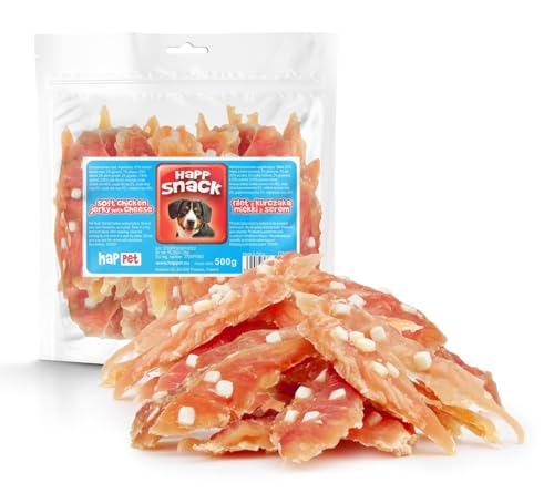 HAPPET Hähnchenfilet weich mit Hundesäse 500g - natürliche Trainingsnast, eiweiß- und fettarmer Hundesnack aller Rassen, fördert die Mundhygiene HAPPET Hähnchenfilet weich mit Hundesäse 500g - natürliche Trainingsnast, eiweiß- und fettarmer Hundesnack aller Rassen, fördert die Mundhygiene von Happet