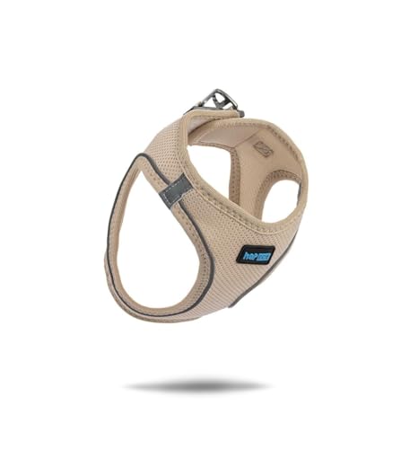HAPPET Hosenträger Air Comfort 2XS Beige - Atmungsaktives weiches Netz, verstellbare und druckfreie Hosenträger für Hunde kleiner Rassen und Katzen, reflektierend für Sicherheit, Halsumfang 24-28 cm von Happet