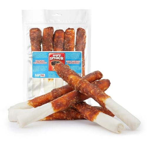 HAPPET Hühnerrolle 22,5 cm 5 Stück - Natürlicher Trainingsbeiß, dental Protein- und fettarme Delikatesse, fördert die Hygiene von Zähnen und Zahnfleisch HAPPET Hühnerrolle 22,5 cm 5 Stück - Natürlicher Trainingsbeiß, dental Protein- und fettarme Delikatesse, fördert die Hygiene von Zähnen und Zahnfleisch von Happet
