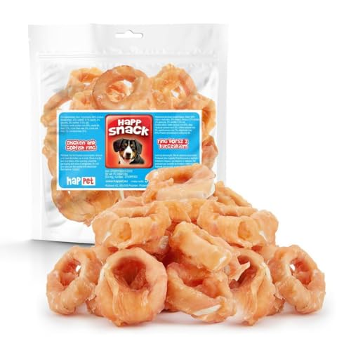HAPPET Hund Dorsch und Hähnchen Ring 500g - natürliche Leckerbissen mit hohem Protein, fettarmer Dental Beißring - Gesunde Mundhygiene Trainingssnack von Happet