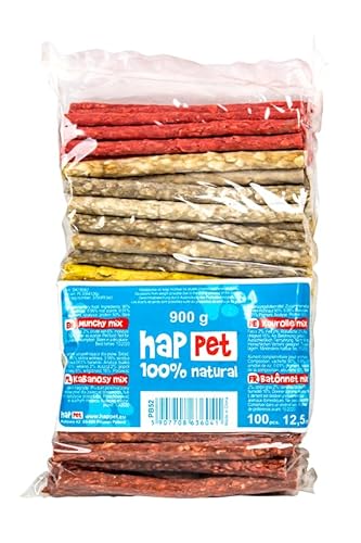 HAPPET Hundegabanos - 100 Stück, 12,5 cm - natürliche Leckereien aus Rindleder - fettarme, gesunde Trainingspreise - unterstützt Zähne und Zahnfleisch von Happet