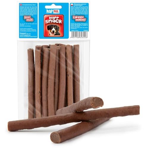 HAPPET Hundegröße - 100g Rinderkabanos - natürlicher Trainingsbeiß, gesunder und leicht verdaulicher Snack, reich an Eiweiß und fettarm, fördert die Mundhygiene HAPPET Hundegröße - 100g Rinderkabanos - natürlicher Trainingsbeiß, gesunder und leicht verdaulicher Snack, reich an Eiweiß und fettarm, fördert die Mundhygiene von Happet
