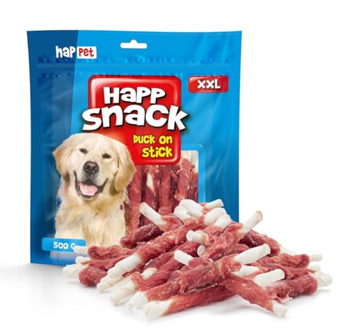 HAPPET Hundegröße – Ente auf einem Rinder-Leder-Stick, 500 g – natürlicher Zahnbeißring – eiweiße, fettarme Leckerbissen zur Unterstützung der Gesundheit von Zähnen und Zahnfleisch HAPPET Hundegröße – Ente auf einem Rinder-Leder-Stick, 500 g – natürlicher Zahnbeißring – eiweiße, fettarme Leckerbissen zur Unterstützung der Gesundheit von Zähnen und Zahnfleisch von Happet