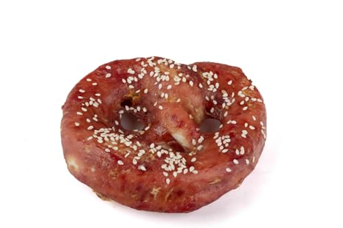 HAPPET Hundegröße - Entenbrüzel - 1 Stück - leicht verdaulicher Hundebeißring aller Rassen - natürliche Bäckerei Genuss mit Entenbrustfleisch (22%) und roher Haut von Happet