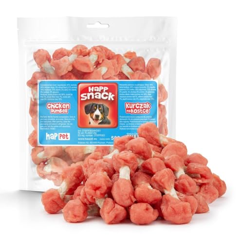 HAPPET Hundegröße - getrocknetes Hähnchenhanteln auf Rindleder, 500 g - natürliche Zahnbeißsäcke - eiweiße, fettarme Leckereien für gesunde Zähne HAPPET Hundegröße - getrocknetes Hähnchenhanteln auf Rindleder, 500 g - natürliche Zahnbeißsäcke - eiweiße, fettarme Leckereien für gesunde Zähne von Happet