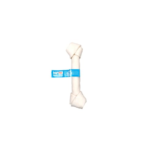 HAPPET Hundenknochen weiß 15cm - 30 Stück - natürlicher Zahnbeißring aus Rindleder - harte, schmackhafte und sichere Leckerbissen zur Unterstützung der Mundhygiene von Happet