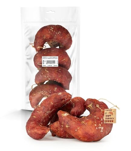 HAPPET Kaninchen-Croissanty für Hunde - 4 Stück - Natürliche Snacks aus Kaninchenfleisch 22% roher Haut, leicht verdauliche Zahnhörnchen für Hunde jeder Rasse von Happet