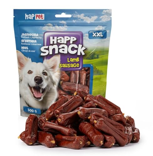 HAPPET Leckereien für Hunde - leckere Lammwürstchen - Natürliche Hunde Leckereien für Allergiker und gehobene Hunde - Gesunder Trainingspreis und leicht verdauliche Delikatesse von Happet