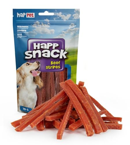 HAPPET Leckereien für Hunde - natürliche Fleischstreifen - Gesunde Leckereien mit hohem Fleischanteil - leicht verdauliche Belohnungen und Beißstücke für kleine mittlere und große Rassen HAPPET Leckereien für Hunde - natürliche Fleischstreifen - Gesunde Leckereien mit hohem Fleischanteil - leicht verdauliche Belohnungen und Beißstücke für kleine mittlere und große Rassen von Happet