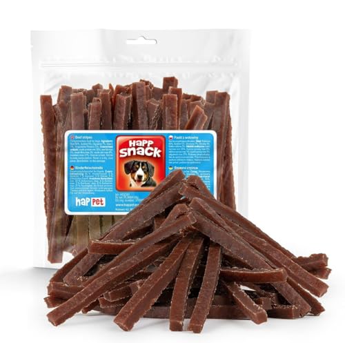 HAPPET Leckereien für den Hund - Fleisch Streifen aus Rindfleisch - natürliche hundeseitigen Leckereien - gesunder Trainingspreis und Beißring für Hunde aller Rassen, leicht verdaulich HAPPET Leckereien für den Hund - Fleisch Streifen aus Rindfleisch - natürliche hundeseitigen Leckereien - gesunder Trainingspreis und Beißring für Hunde aller Rassen, leicht verdaulich von Happet