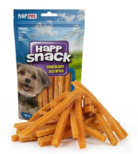 HAPPET Leckereien für den Hund - natürliche Fleisch Hühnerstreifen - gesunde proteinreiche Leckereien - leicht verdauliche Beiß- und Trainingspreise für Hunde aller Rassen von Happet