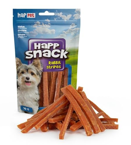 HAPPET Leckereien für den Hund - natürliche Fleischstreifen mit Kaninchen - Gesunde Trainingsleckereien und Beißnahrungsmittel reich an Eiweiß - leicht verdauliche Preise für Hunde aller Rassen HAPPET Leckereien für den Hund - natürliche Fleischstreifen mit Kaninchen - Gesunde Trainingsleckereien und Beißnahrungsmittel reich an Eiweiß - leicht verdauliche Preise für Hunde aller Rassen von Happet