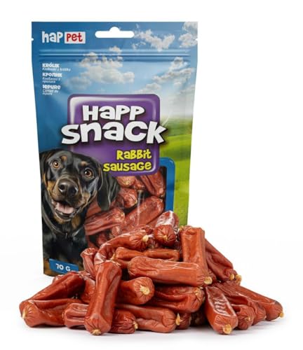 HAPPET Leckereien für den Hund - natürliche Kaninchenwurst - leicht verdauliche Trainingsleckereien, gesunde proteinreiche Preise - Snacks für Hunde aller Rassen HAPPET Leckereien für den Hund - natürliche Kaninchenwurst - leicht verdauliche Trainingsleckereien, gesunde proteinreiche Preise - Snacks für Hunde aller Rassen von Happet