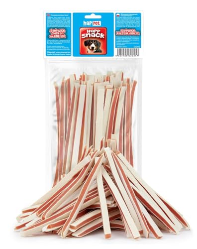HAPPET Sandwich Hähnchen & Dorsch 100g - Natürliche Hundegröße - gesunde Trainingsleckereien, proteinhaltige Mundhygiene und saubere Zähne HAPPET Sandwich Hähnchen & Dorsch 100g - Natürliche Hundegröße - gesunde Trainingsleckereien, proteinhaltige Mundhygiene und saubere Zähne von Happet