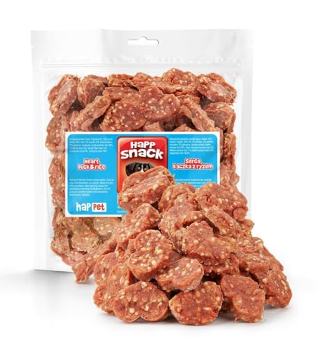 HAPPET Weiche Leckereien für Hunde - Enten- und Reisherzen 500 g - natürliche Trainingsleckereien, gesunde proteinhaltiges, fettarmes Beißmittel, fördert die Mundhygiene HAPPET Weiche Leckereien für Hunde - Enten- und Reisherzen 500 g - natürliche Trainingsleckereien, gesunde proteinhaltiges, fettarmes Beißmittel, fördert die Mundhygiene von Happet