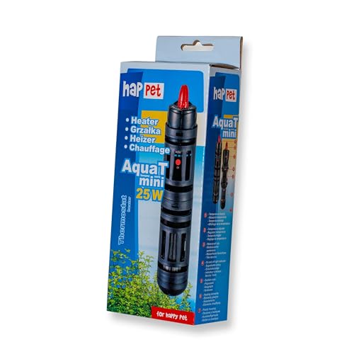 happet Aquarium Heizstab Mini - 25 Watt bis 30 Liter Heizung - Regelheizer für Nano Aquarien und sehr kleine Becken mit Schutz für Fische und Garnelen von happet