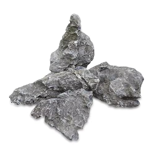 Happet Natur, Grauer Steinstein für Aquarien und Terrarien Dekor. Ideal für Fische, Reptilien und Amphibien zu halten. von Happet