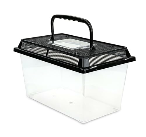 Happet Zuchtbox Terra Box Light 27x17x16cm - transparent mit Belüftung und Griff | Transporter und Faunarium für Reptilien, Amphibien, Insekten, Spinnentiere, Nagetiere von Happet