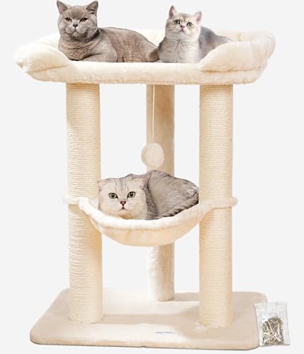 DB25M Kratzbaum mit Hängematte, 68,6 cm, Beige von Happi N Pets