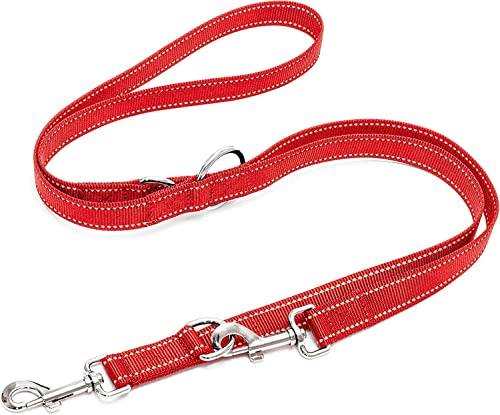 Happilax Hundeleine 2m verstellbar - Rot/Reflektierend - 3-stufig verstellbare Leine - Doppelleine, Schleppleine - geeignet als Hundeleine für große Hunde oder als Schleppleine für kleine Hunde. Happilax Hundeleine 2m verstellbar - Rot/Reflektierend - 3-stufig verstellbare Leine - Doppelleine, Schleppleine - geeignet als Hundeleine für große Hunde oder als Schleppleine für kleine Hunde. von Happilax