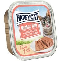 HAPPY CAT Minkas Duo Nassfutter Katze Adult, Geflügel & Lachs, Paté 16x100 g HAPPY CAT Minkas Duo Nassfutter Katze Adult, Geflügel & Lachs, Paté 16x100 g von Happy Cat