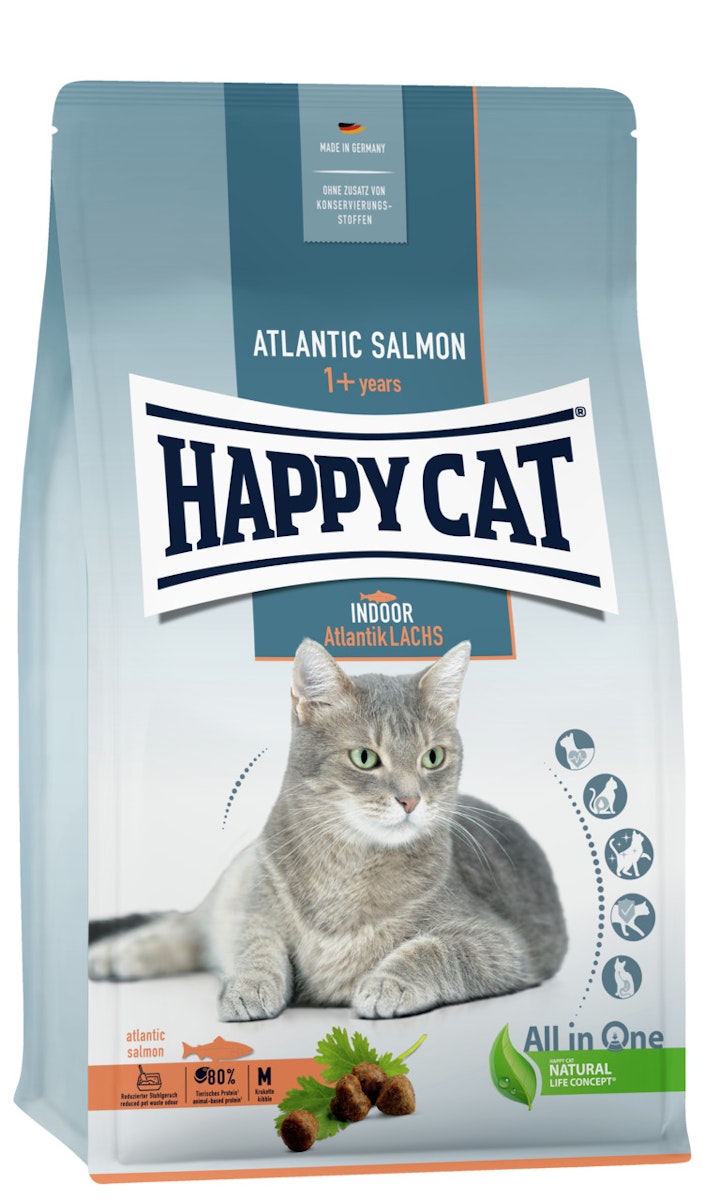 HAPPY CAT Supreme Indoor Adult Atlantik-Lachs Katzentrockenfutter von Happy Cat