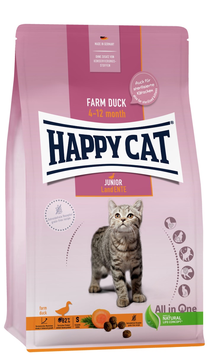 HAPPY CAT Supreme Young Junior Land-Ente Katzentrockenfutter von Happy Cat
