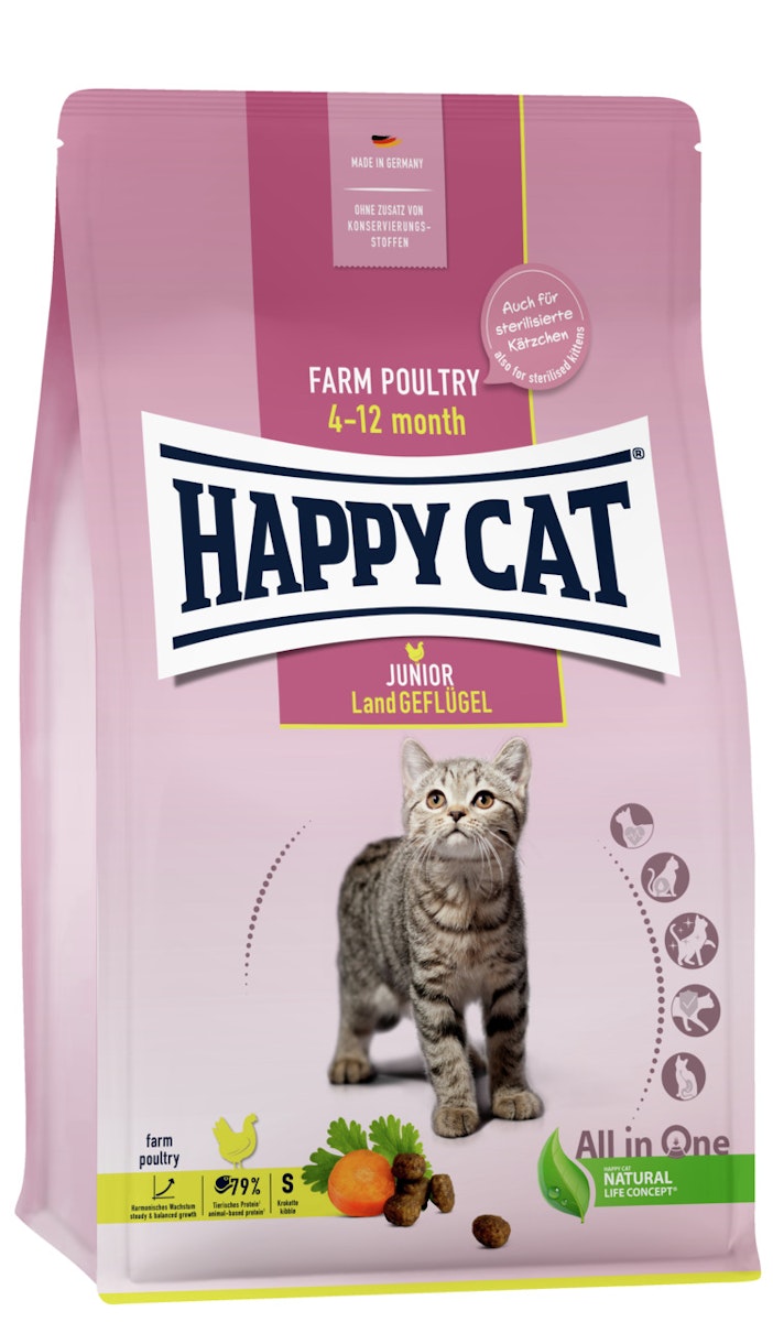 HAPPY CAT Supreme Young Junior Land-Geflügel Katzentrockenfutter von Happy Cat