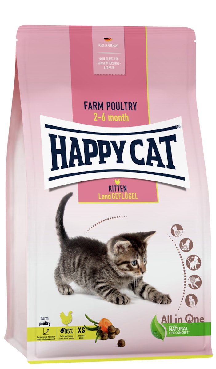 HAPPY CAT Supreme Young Kitten Land-Geflügel 1,3 Kilogramm Katzentrockenfutter von Happy Cat