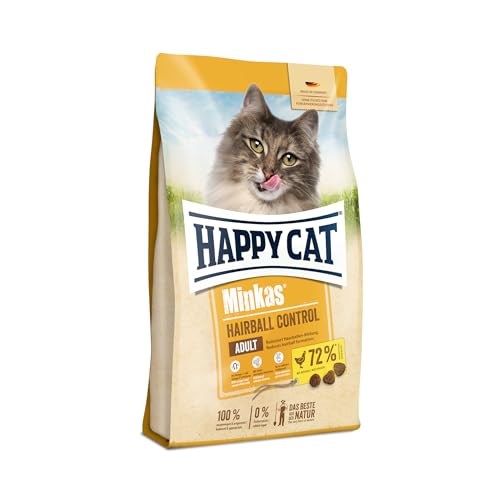 Happy Cat 70410 – Happy Cat Minkas Hairball Control Geflügel – Trockenfutter für ausgewachsene Katzen – 1,5 kg Inhalt von Happy Cat