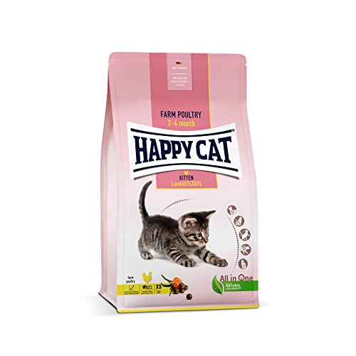 Happy Cat 70535 - Young Kitten Land Geflügel - Katzen-Trockenfutter für Katzen-Babys ab der 5. Lebenswoche - 1,3 kg Inhalt von Happy Cat