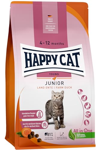 Happy Cat 70543 - Young Junior Land Ente - Katzen-Trockenfutter für Jung-Katzen ab dem 4. Monat - 300 g Inhalt von Happy Cat