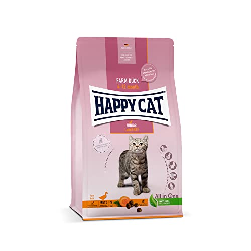 Happy Cat 70544 - Young Junior Land Ente - Katzen-Trockenfutter für Jung-Katzen ab dem 4. Monat - 1,3 kg Inhalt von Happy Cat