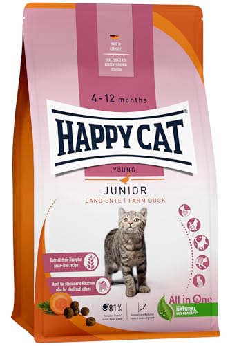 Happy Cat 70545 - Young Junior Land Ente - Katzen-Trockenfutter für Jung-Katzen ab dem 4. Monat - 4 kg Inhalt von Happy Cat