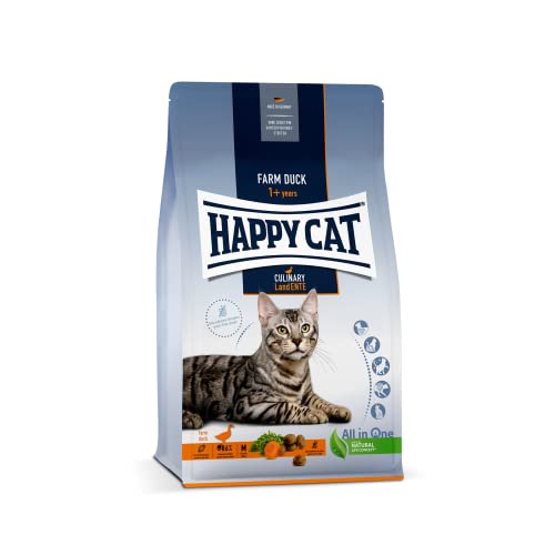 Happy Cat 70565 - Culinary Adult Land Ente - Katzen-Trockenfutter für ausgewachsene Katzen und Kater - 300 g Inhalt von Happy Cat