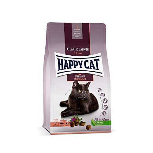 Happy Cat 70579 - Sterilised Adult Atlantik Lachs - Trockenfutter für sterilisierte Katzen und Kater - 1,3 kg Inhalt von Happy Cat