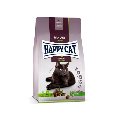 Happy Cat 70585 - Sterilised Adult Weide Lamm - Katzen-Trockenfutter für sterilisierte Katzen und Kater - 4 kg Inhalt von Happy Cat