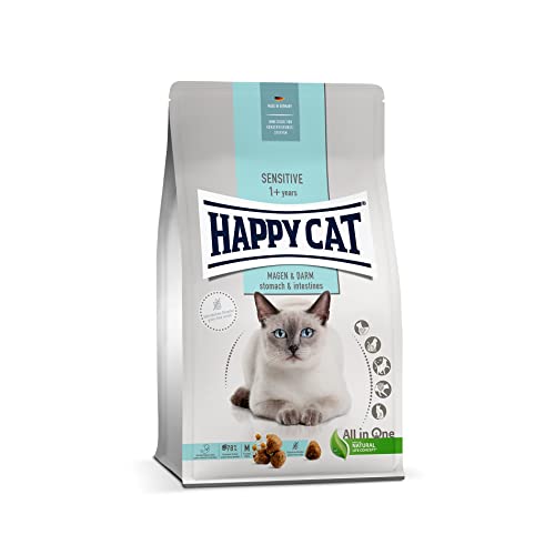 Happy Cat 70597 - Care Magen & Darm - Katzen-Trockenfutter mit Ente für Sensible Katzen und Kater - 4 kg Inhalt von Happy Cat