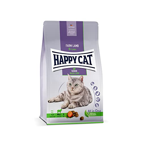 Happy Cat 70614 - Senior Weide Lamm - Katzen-Trockenfutter für Katzensenioren ab dem 8. Lebensjahr - 1,3 kg Inhalt von Happy Cat