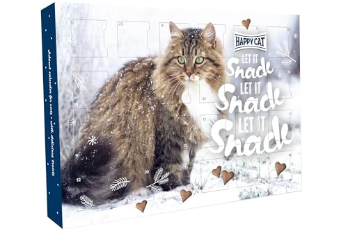 Happy Cat Adventskalender - Vier Verschiedene schmackhafte Snacks in Herzform, Ideal zum Verwöhnen oder kleine Mahlzeiten zwischendurch, ohne Zuckerzusatz & Zusatz von Konservierungsstoffen von Happy Cat