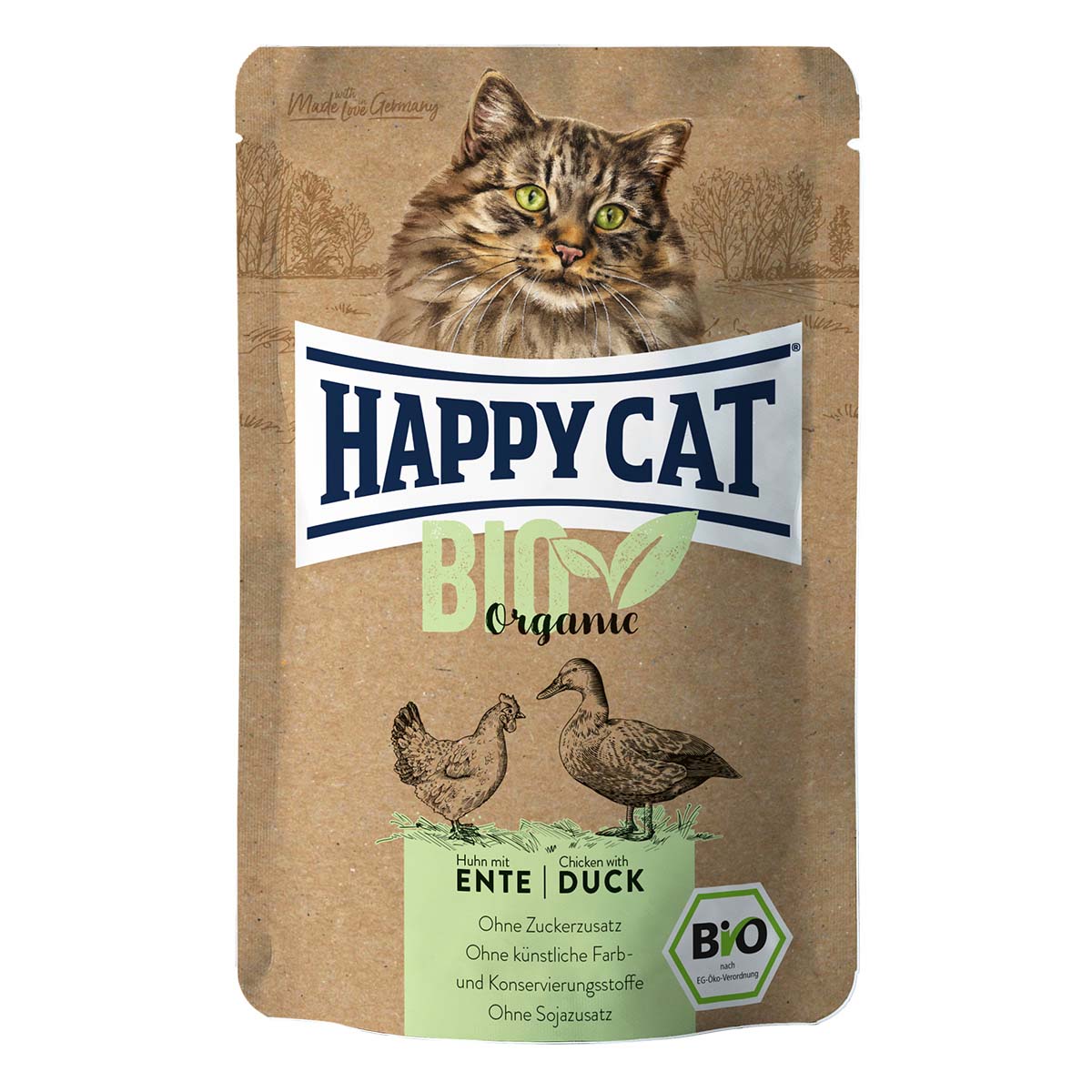 Happy Cat Bio Pouch Huhn & Ente 12x 85 g von Happy Cat
