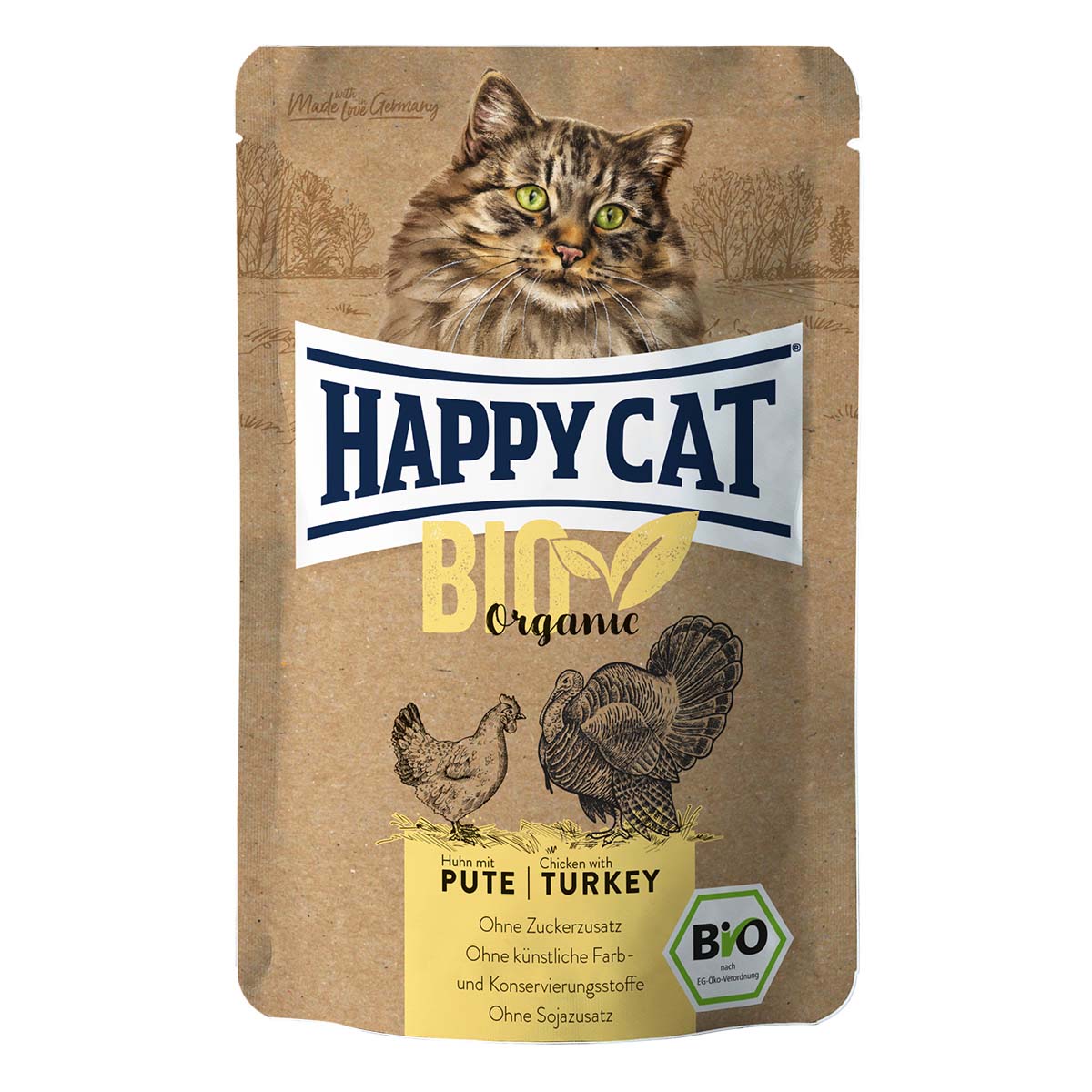 Happy Cat Bio Pouch Huhn & Pute 12x 85 g von Happy Cat