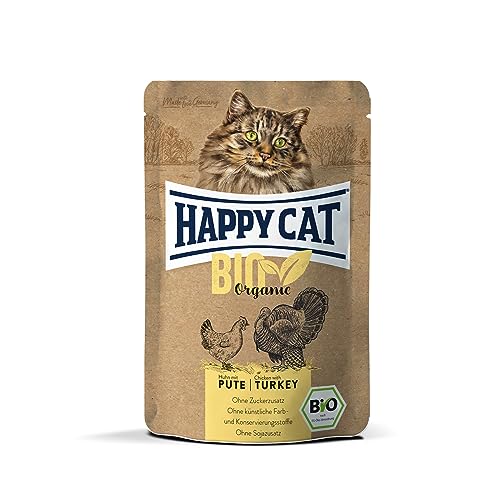 Happy Cat 70487 - All Meat Adult Bio Pouch Huhn/Pute - Katzen-Nassfutter für ausgewachsene Katzen und Kater - 85g Inhalt von Happy Cat