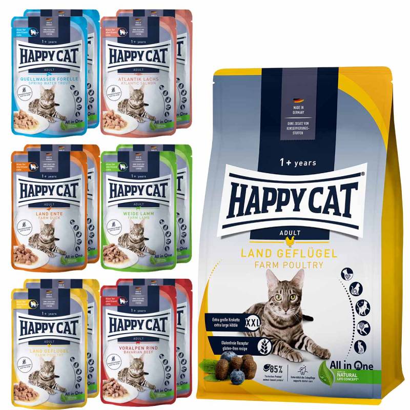 Happy Cat Culinary Adult Land Geflügel 10 kg + Mischtray 1 Happy Cat Pouches 12x85g gratis Happy Cat Culinary Adult Land Geflügel 10 kg + Mischtray 1 Happy Cat Pouches 12x85g gratis von Happy Cat