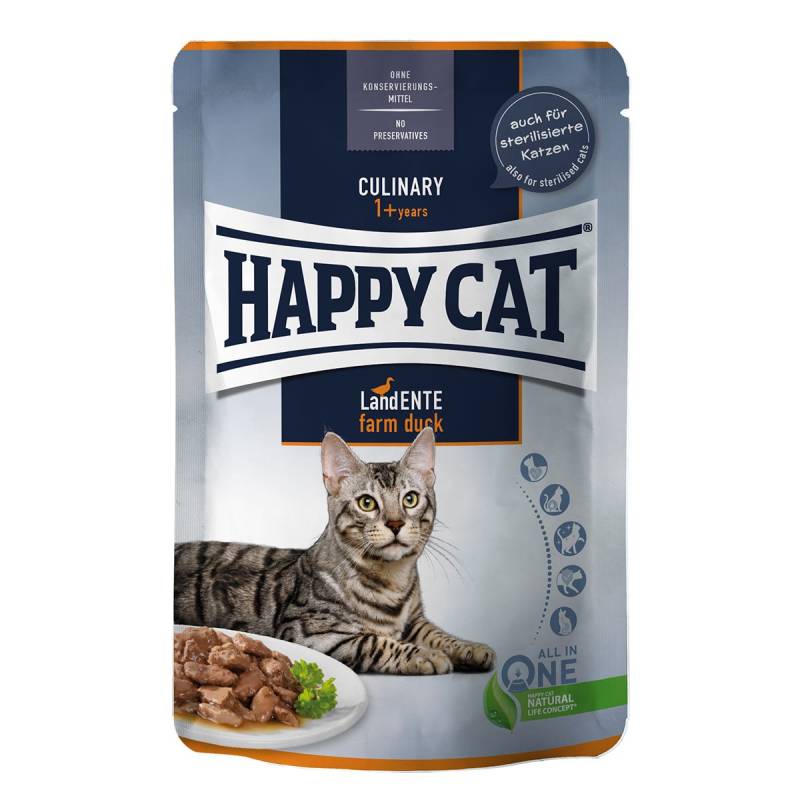Happy Cat Culinary Meat in Sauce Land Ente Pouch 24x85g von Happy Cat